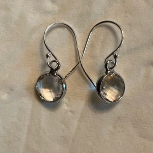 ARTISAN April Birthstone Crystal Pendant Charm Sterling Silver Earrings